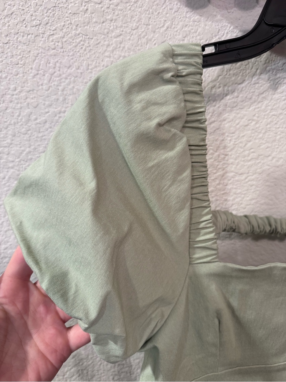 Steve Madden Sage Green Puff Sleeve Mini Dress | Cottagecore & Clean Girl - Picture 4 of 11